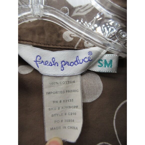 Fresh Produce Top Small Button Down Shacket Floral Pockets Cotton - Picture 9 of 10